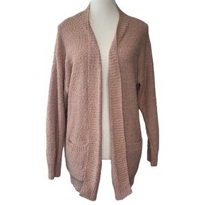LUNA IVY Cozy Open-Front Women's Cardigan Sweater - Dusty Rose